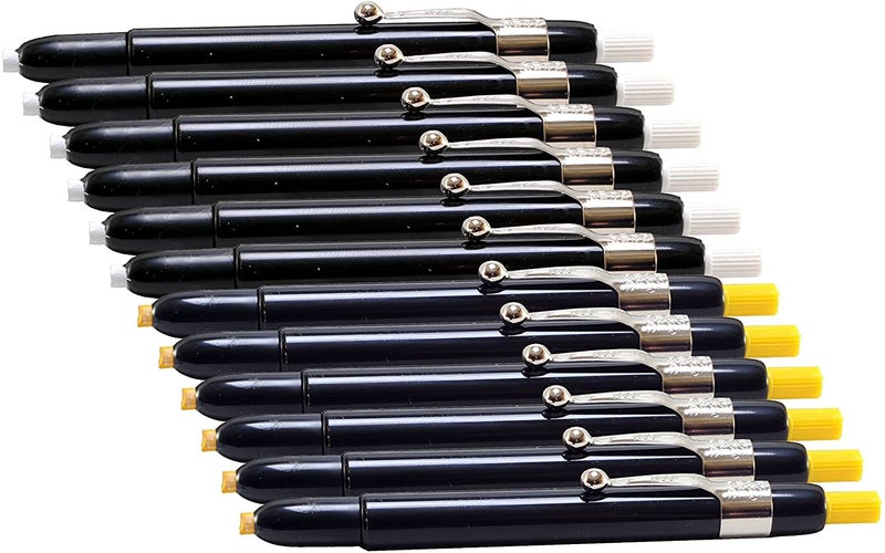 Listo 1620 Marking Pencils, Box of 12, Grease Pencils (White, Yellow) - Bonus: 1 x Orange Listo Marking Pencil Included - Image 1